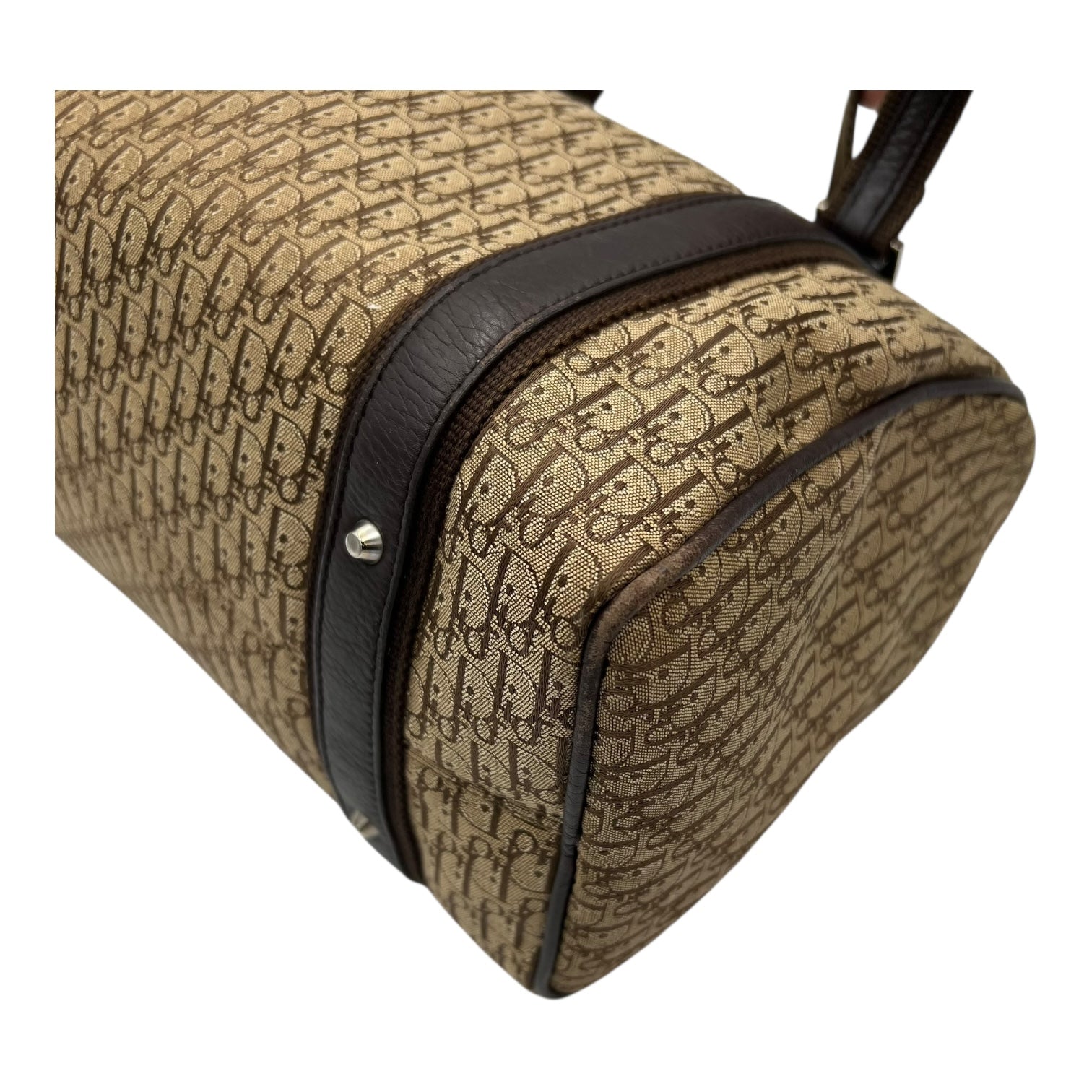 Trotteur Shoulder Bag Brown in Canvas, Silver hardware - Image 15