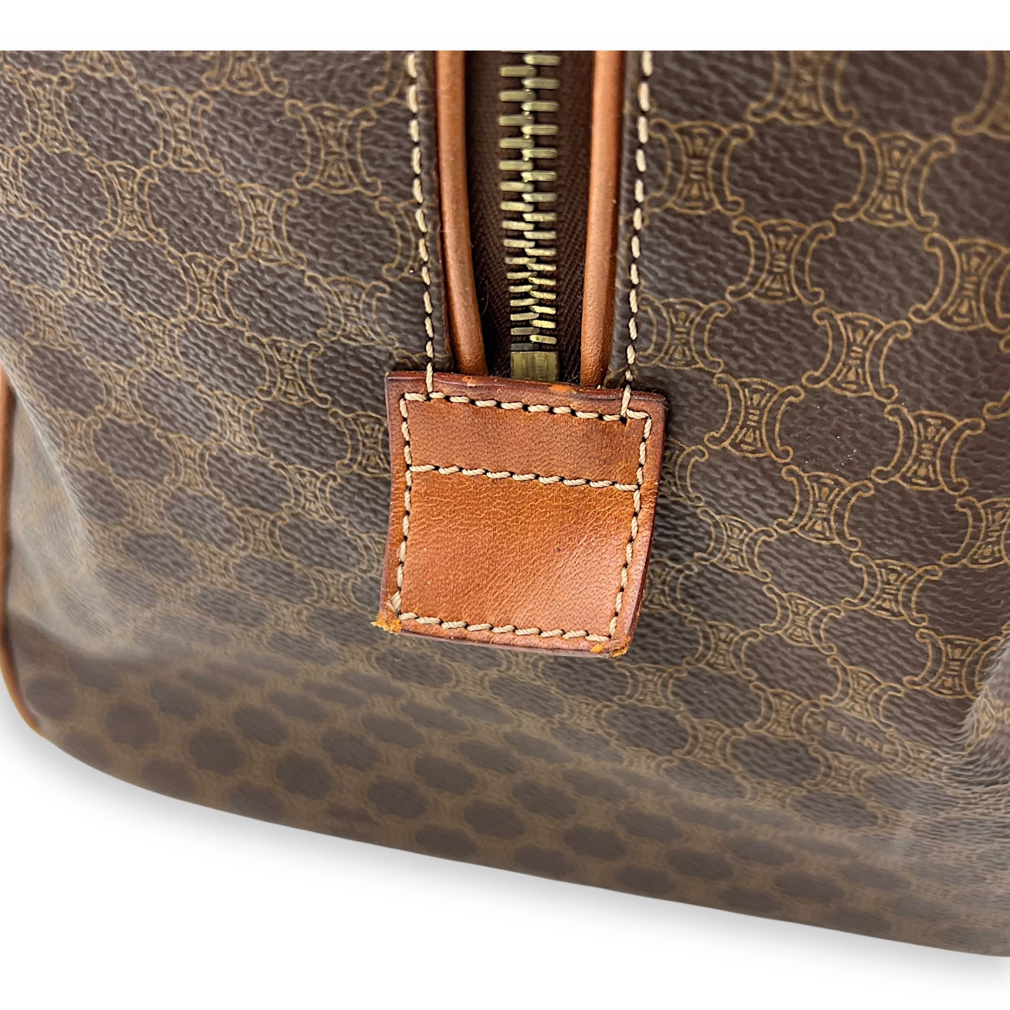 Vintage Macadam Brown Duffle Bag in Coated Canvas, Gold hardware - Image 19