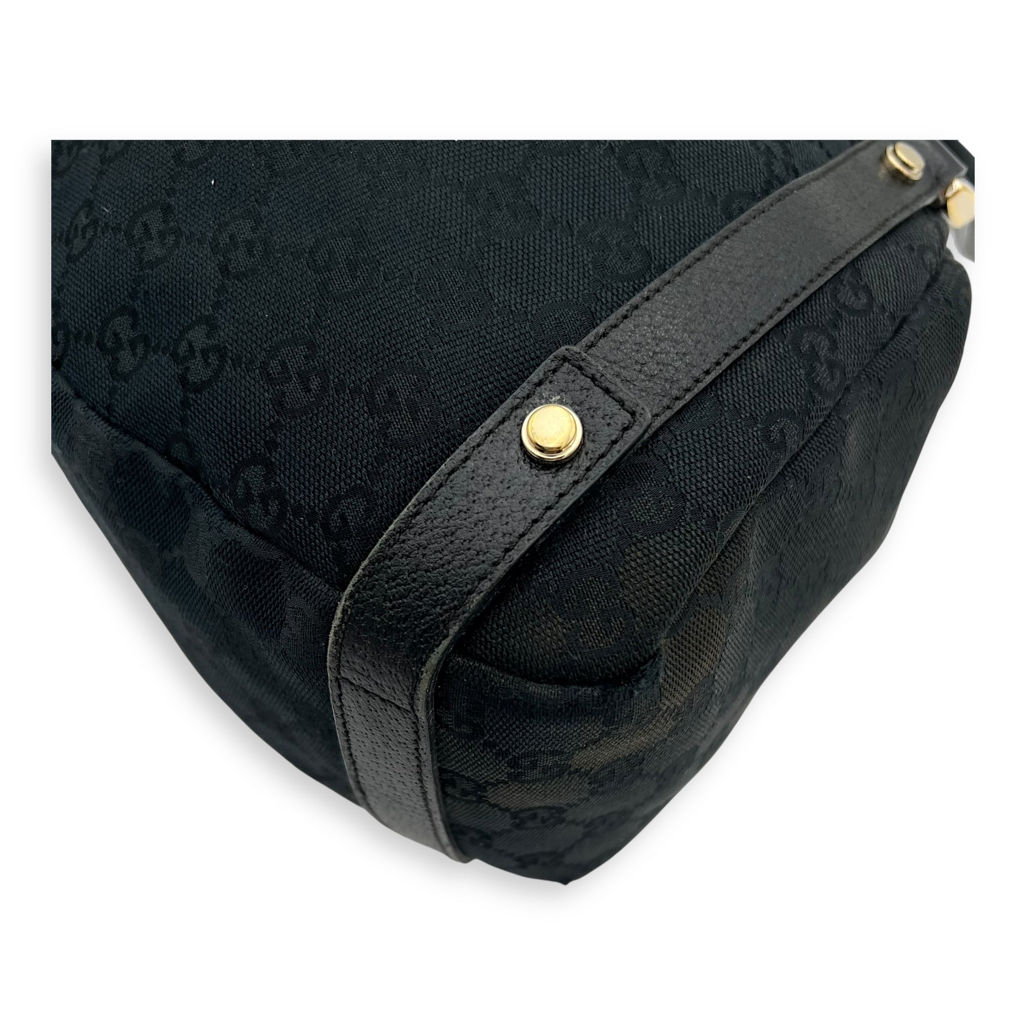 GG Shoulder Bag Black in Canvas, Gold hardware - Image 12