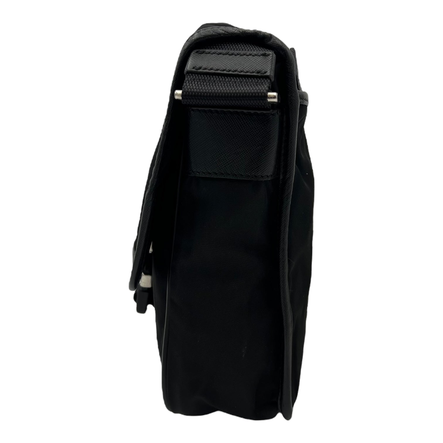 Logo Crossbody Bag Black in Nylon, Silver hardware - Image 5