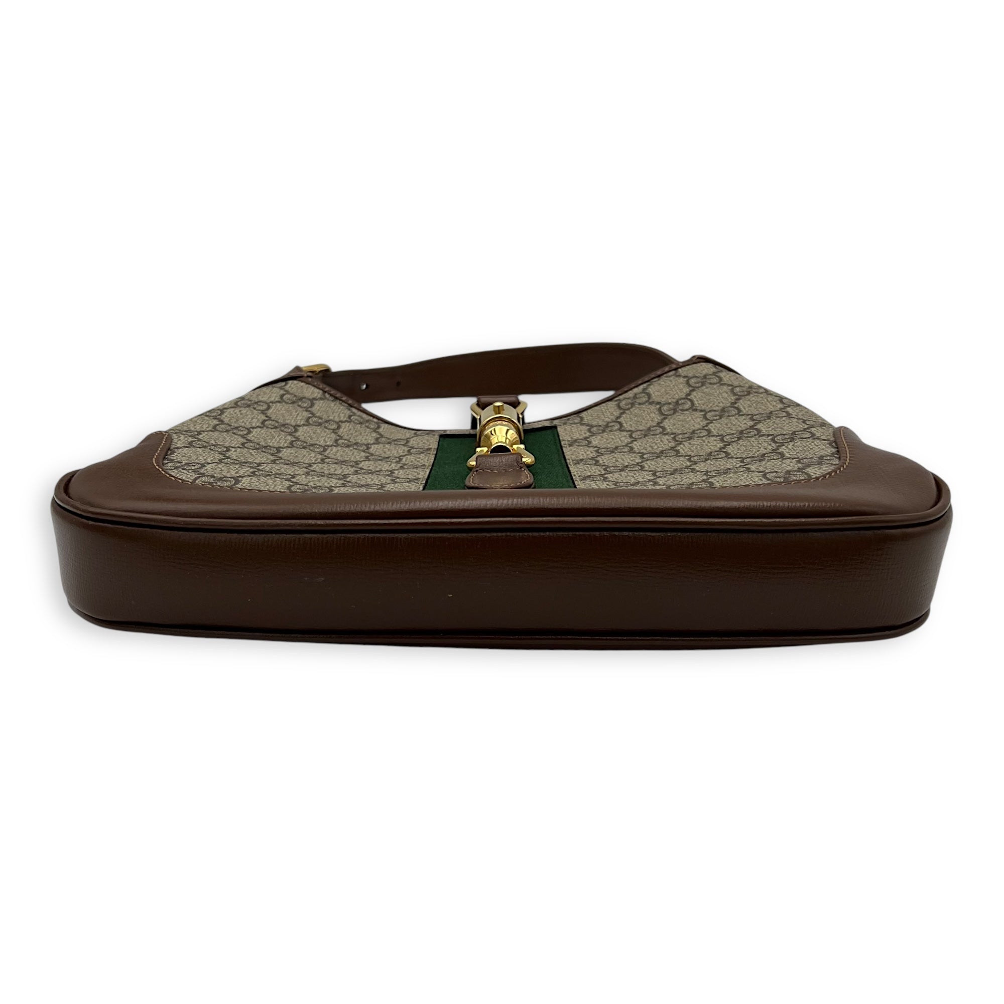 Jackie 1961 Shoulder Bag Brown in Coated Canvas, Gold hardware - Image 6