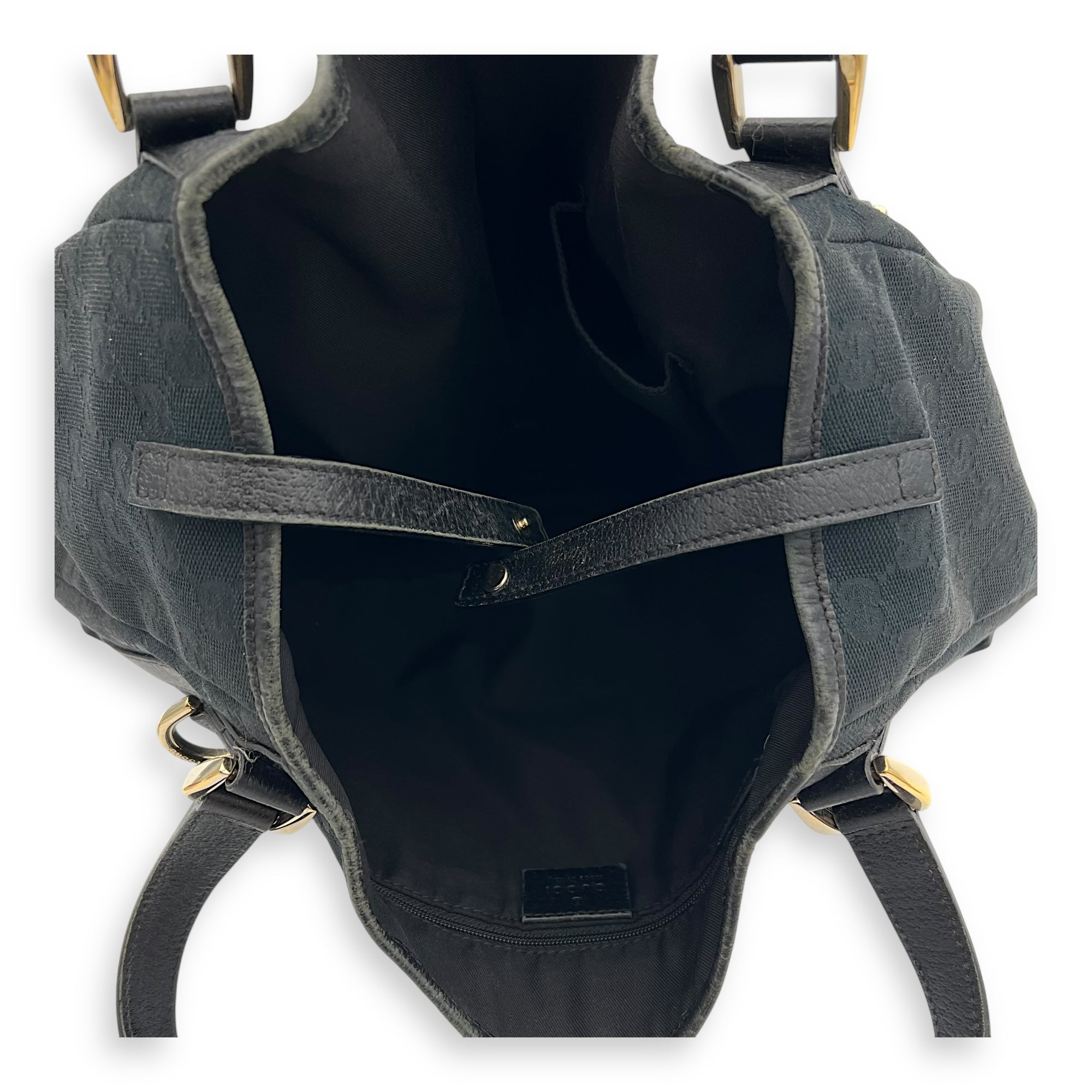 GG Shoulder Bag Black in Canvas, Gold hardware - Image 7