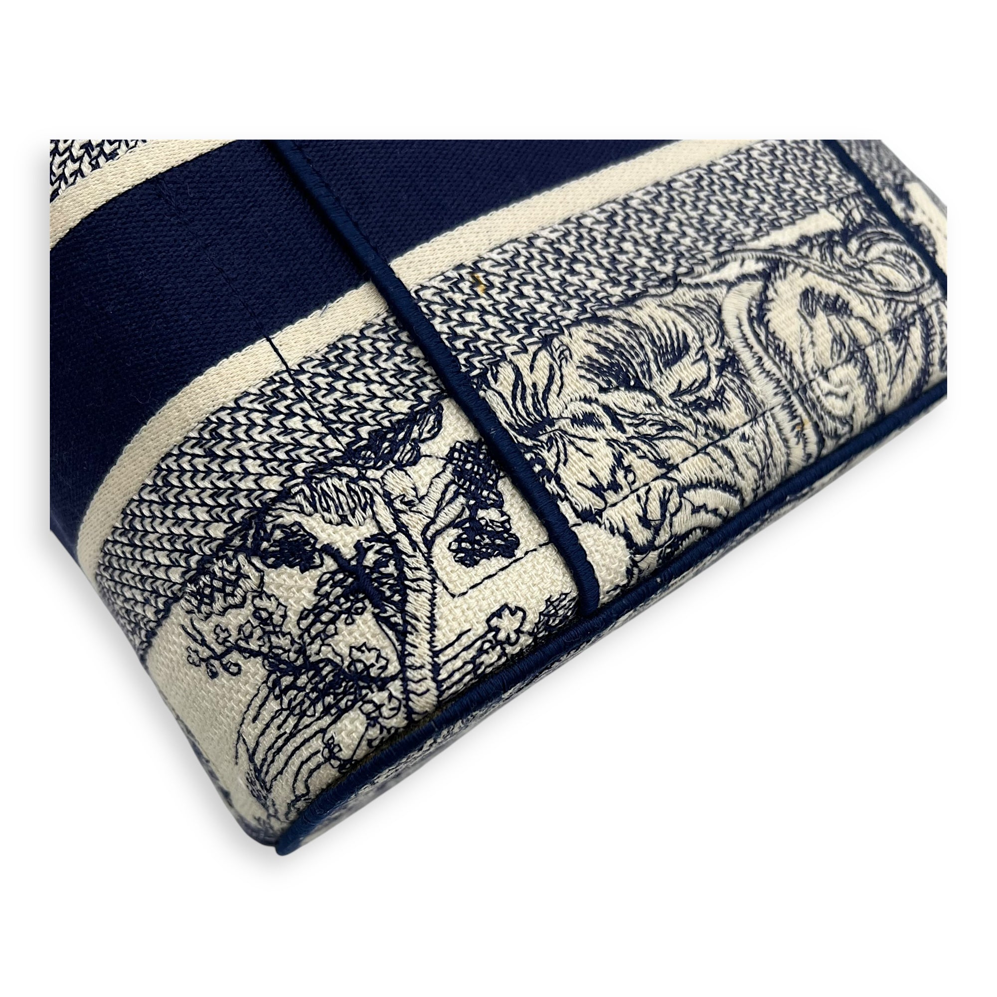 Vanity Top Handle Bag Blue in Jacquard, Gold hardware - Image 11