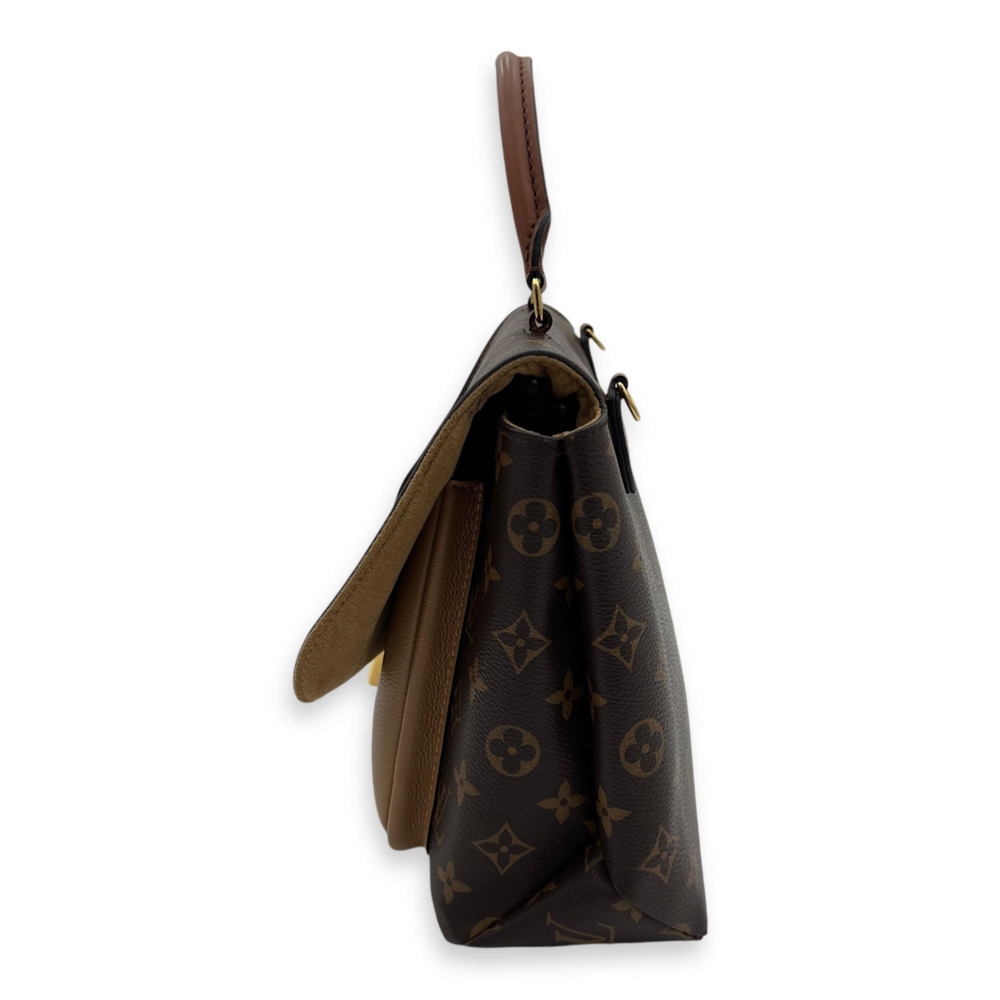 Marignan Top Handle Bag Brown in Monogram Coated Canvas, Gold hardware - Image 5